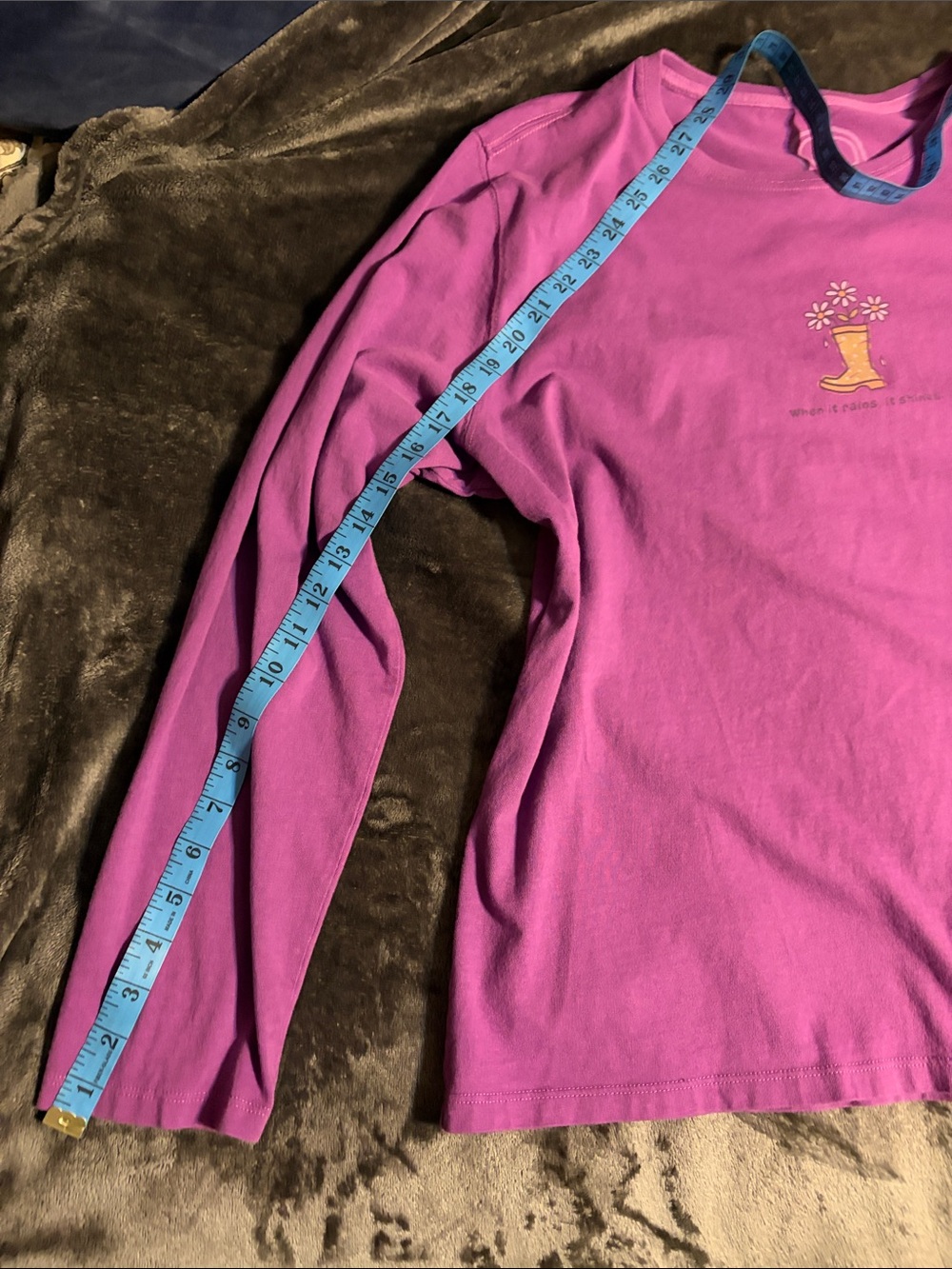 Life Is Good - Woman’s Purple Long Sleeve Tee with Rain Boot Graphic (XL) - Picture 9 of 11